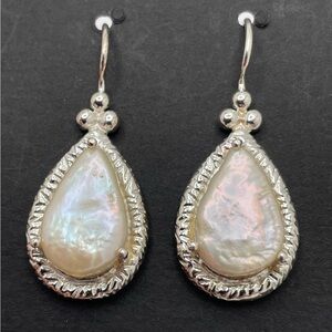 Sterling & Large Baroque Pearl Earrings